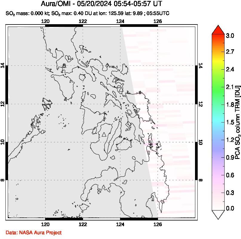 A sulfur dioxide image over Philippines on May 20, 2024.